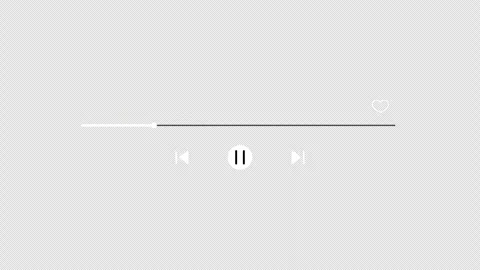 Minimalist music player overlay with progress bar and playback controls Stock Footage 325644128