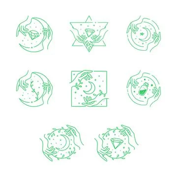 Minimalist nature frame logo vector イラスト素材