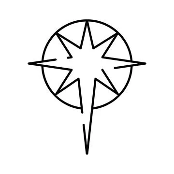 Minimalist navigation compass indicating location and direction Stock Illustration