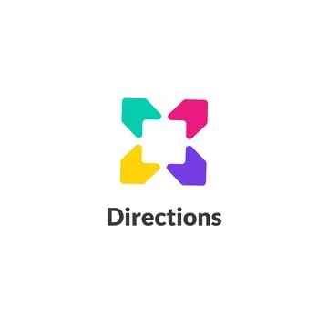 Minimalist navigation logo. Direction, route, navigation abstract sign for Stock Illustration