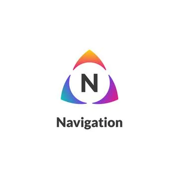 Minimalist navigation logo. Direction, route, navigation abstract sign for Stock Illustration