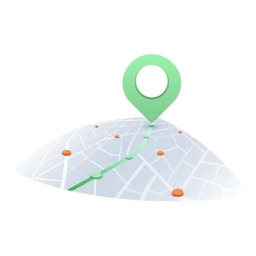 Minimalist Navigation Pin with Map Vector Illustration is ideal for GPS and Stock Illustration