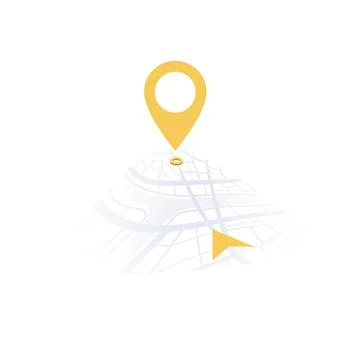 Minimalist Navigation Pin with Map Vector Illustration is ideal for GPS and Stock Illustration