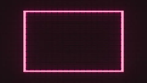 Minimalist Neon Color Shift Loop with a Square Frame on a Dark Background Stock Footage 314562795