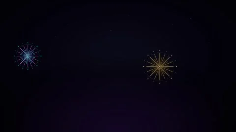 Minimalist neon fireworks animation on dark background, for celebration and.. Stock Footage 337561591