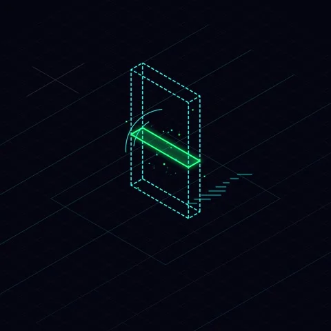 Minimalist Neon Grid Animation - Abstract Geometric Tech Background Loop Stock Footage 344776747