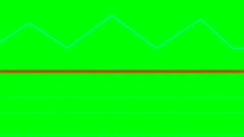A minimalist neon line graph displaying data trends on a bright green screen Stock Footage 341820872