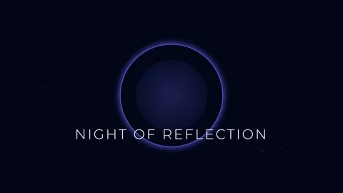 Minimalist night reflection circle on dark background abstract visual Stock Footage 337577933