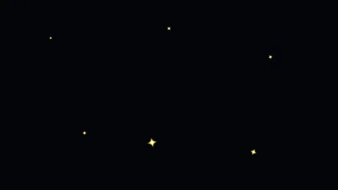 Minimalist night sky featuring a few glowing stars on a solid black backgroun Video stock 336263402