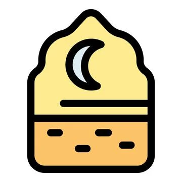 Minimalist nighttime cookie with crescent moon design Stock Illustration