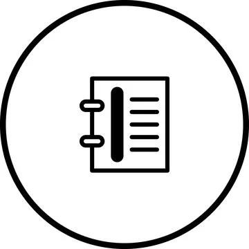 Minimalist Notebook Icon in Circle: Vector Illustration for Productivity an.. 스톡 일러스트