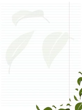 A minimalist notebook page template featuring a botanical design Stock Illustration