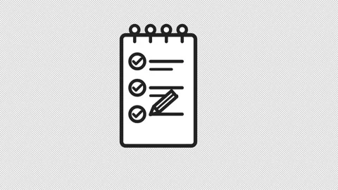 Minimalist Notepad To-Do List Animation with Alpha Channel Stock Footage 343352027
