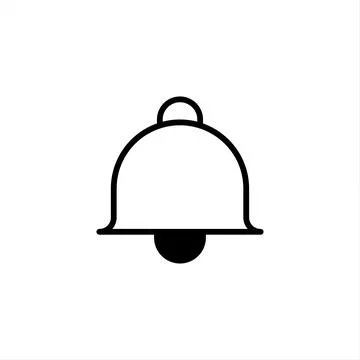 Minimalist notification bell icon design for app interface and web design a.. Illustrazione stock