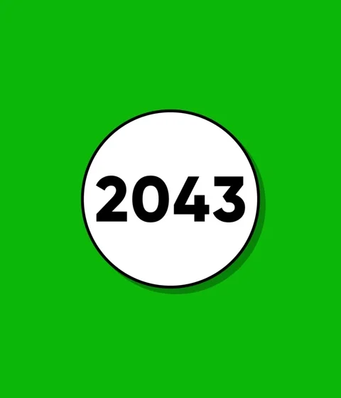 Minimalist number 2043 appearing inside white circle with drop shadow on vi.. 스톡 동영상 332396684