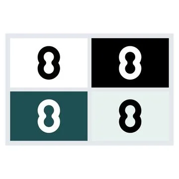 Minimalist Number Eight Icon Set Design Stock Illustration