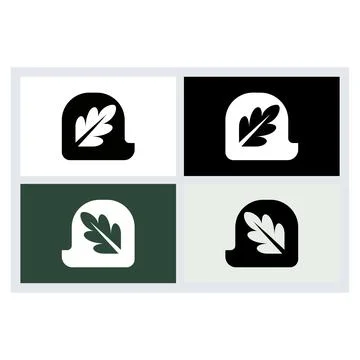 Minimalist Oak Leaf Logo Icon Set Ilustración de archivo