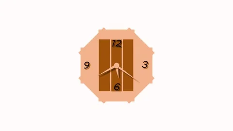 Minimalist Octagonal Clock Design Isolated Animation Vídeos de archivo 309886147