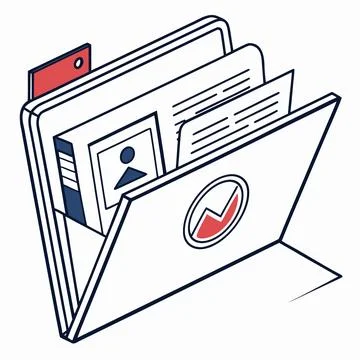 Minimalist Office Folder File Icon for Data Organization Stock Illustration
