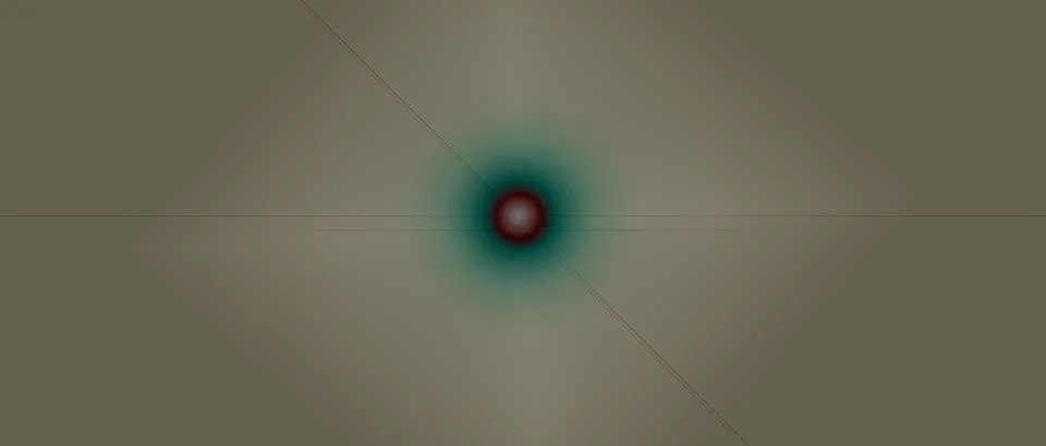 Minimalist Olive Gradient Background with Red and Teal Central Focal Point Stock Illustration