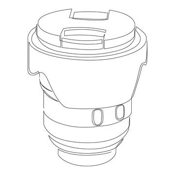 Minimalist One Line Drawing of Camera Lens. Photography Icon Continuous Con.. Stock Illustration
