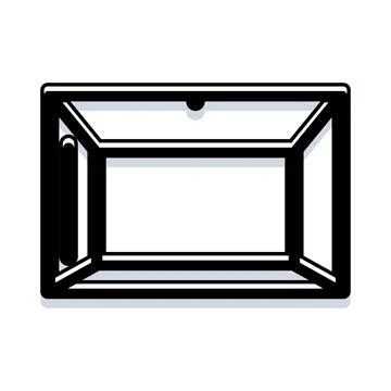Minimalist open empty drawer pulling handle concept Stockillustratie