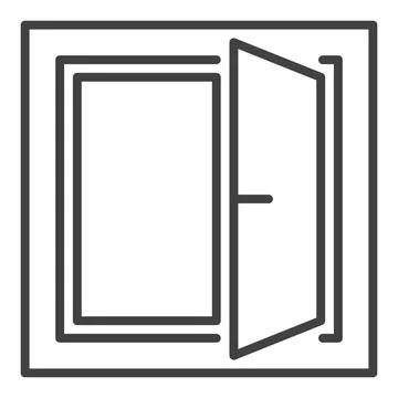 Minimalist Opened Window vector thin line icon or symbol Ilustración de archivo