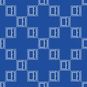 Minimalist Opened Window vector thin line seamless pattern Illustrazione stock
