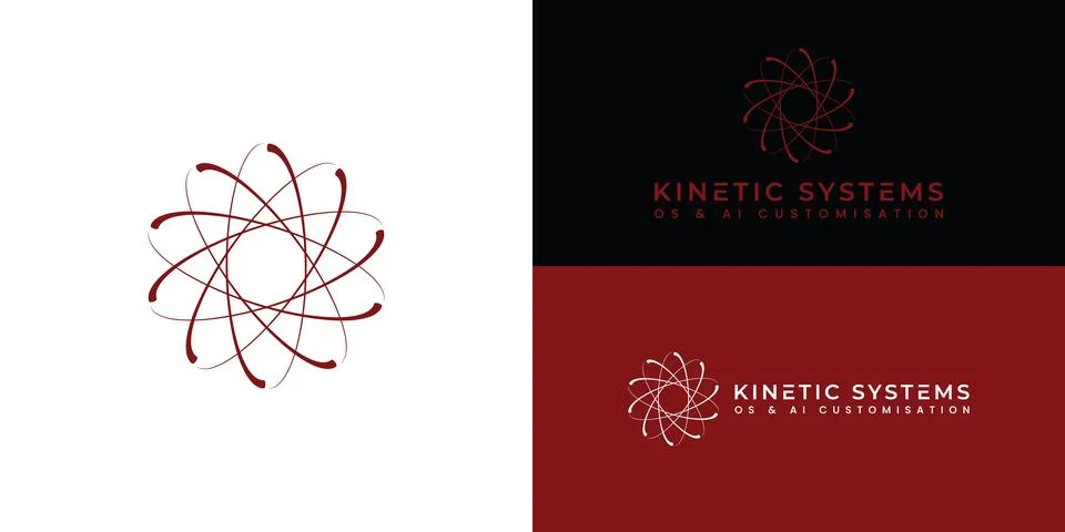 A minimalist operating system and artificial intelligence customisation logo Stock Illustration