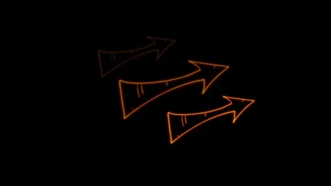 Minimalist Orange Arrows Dynamic Motion Graphic Dark Background Stock Footage 322510552