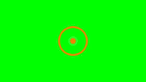 Minimalist orange circle target design centered on a vibrant green background Stock Footage 340264957