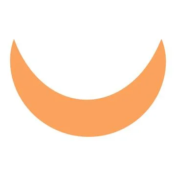 Minimalist Orange Crescent Shape on White Background Abstract Design Ilustração Stock