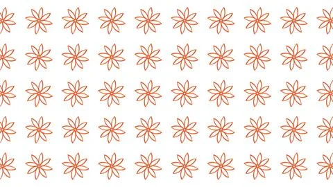 Minimalist orange floral pattern on white background for textile and wallpa.. Illustrazione stock