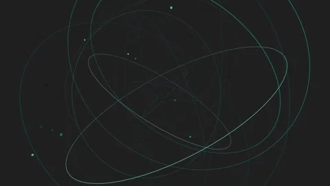 Minimalist Orbit Lines Wireframe Design. Geometric shapes and subtle color Stock Footage 280106393