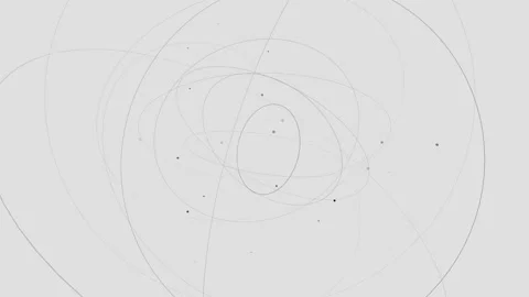 Minimalist Orbital Show delicate, overlapping orbital paths, with dots Stock-Footage 280106483