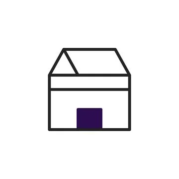 Minimalist outline of a building structure with distinct architectural line.. Ilustración de archivo