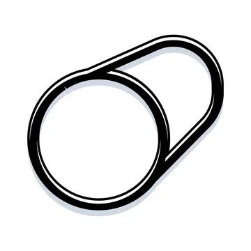 Minimalist outline button design for interface toggling Stock Illustration