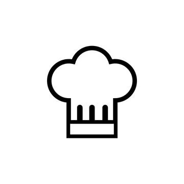 Minimalist Outline Chef Hat Icon. Culinary Profession Cooking Symbol Stock Illustration