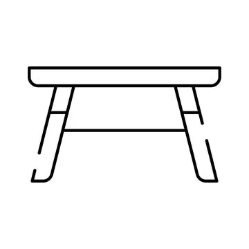Minimalist outline drawing of a small table Ilustración de archivo