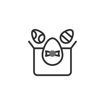 A Minimalist Outline Illustration of Easter Eggs in a Box Ready for Festive.. Stock Illustration