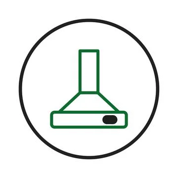 Minimalist outline rendering of kitchen ventilation cooker hood icon design.. Stock Illustration
