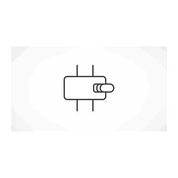 Minimalist outline toggle switch icon for on off control elements Illustrazione stock