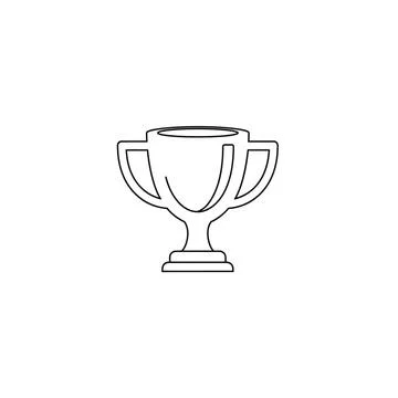 Minimalist outline trophy cup award icon for victory and success symbol Stock Illustration