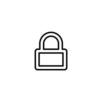Minimalist padlock outline vector icon for web and mobile interface Stock Illustration