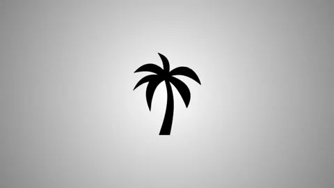 Minimalist palm tree 3d icon animation spinning on gray background represen.. Stock Footage 346490946