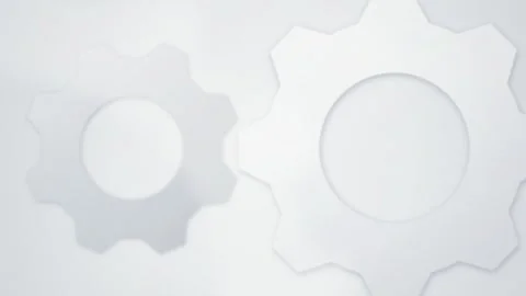 Minimalist paper gear cogs rotating seamless loop motion background Stock Footage 345657841