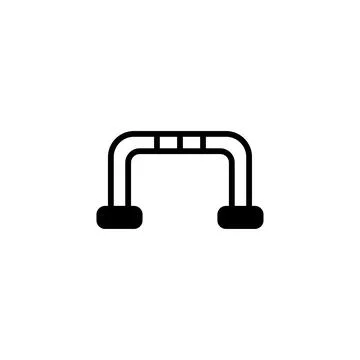Minimalist parallel bars vector illustration symbolizes fitness training gy.. Stock Illustration