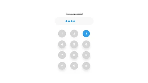 Minimalist Passcode Keypad Interface with Numeric Input Design Aesthetic Stock Footage 341922355