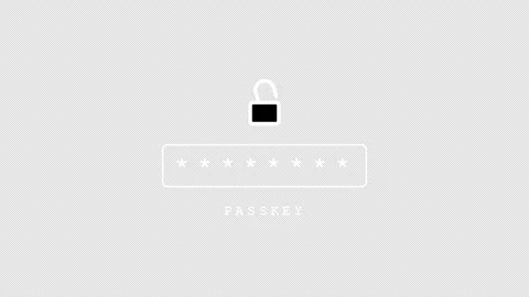 Minimalist passkey login interface icons set on black background Stock Footage 345043219