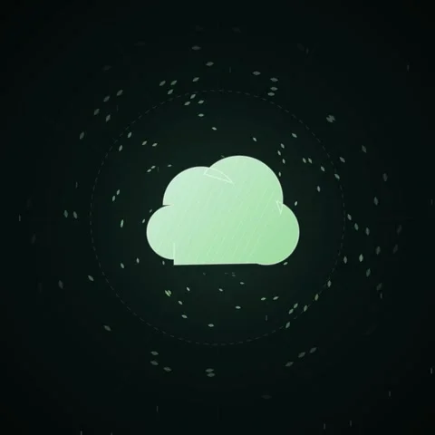 Minimalist pastel green cloud shape on deep black background for modern desig Stock Footage 344776735
